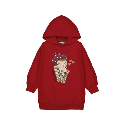 PRE ORDER Mayoral Red Fleece Hooded Dress