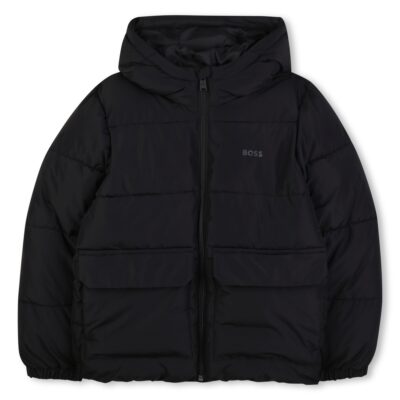 PRE ORDER BOSS Hooded Puffer Jacket In Black