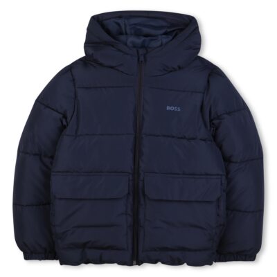 PRE ORDER BOSS Hooded Puffer Jacket In Navy