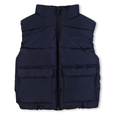 PRE ORDER BOSS Navy Sleeveless Puffer Jacket
