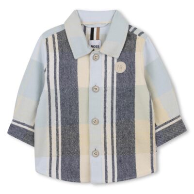 PRE ORDER BOSS Baby Long Sleeve Shirt in Pale Blue