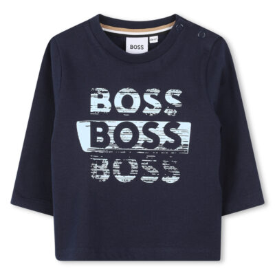 PRE ORDER BOSS Baby Long Sleeve T-Shirt in Navy