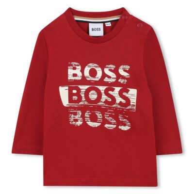 PRE ORDER BOSS Baby Long Sleeve T-Shirt in Red