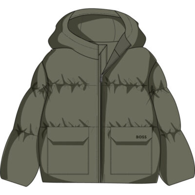PRE ORDER BOSS Baby Puffer Jacket in Green