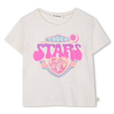 Billieblush Ivory Sequin Heart T-Shirt
