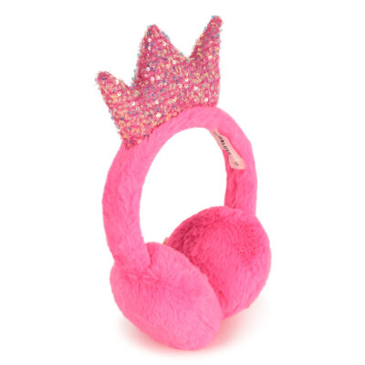 Billieblush Pink Faux Fur & Sequin Crown Ear Muffs