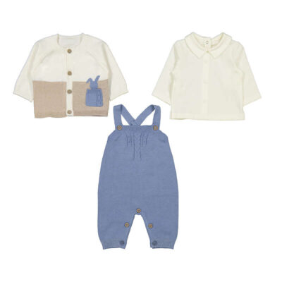 PRE ORDER Mayoral Baby Boy Knitted Dungaree Set