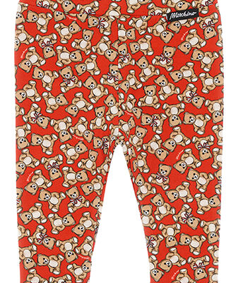 PRE ORDER Moschino Red Leggings With Bear Print