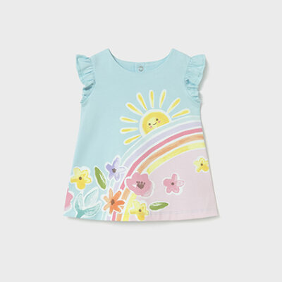 Mayoral Hawaii Pale Blue Print Dress