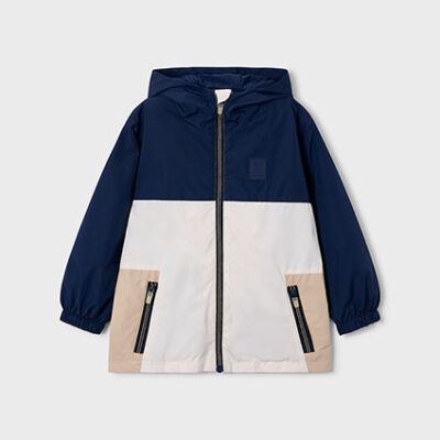 Mayoral Navy Colour Block Windbreaker With Hood