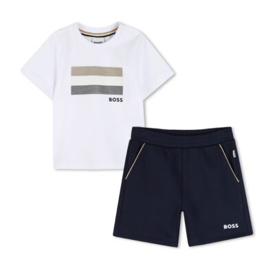 BOSS Navy Blue Shorts & T-Shirt Set