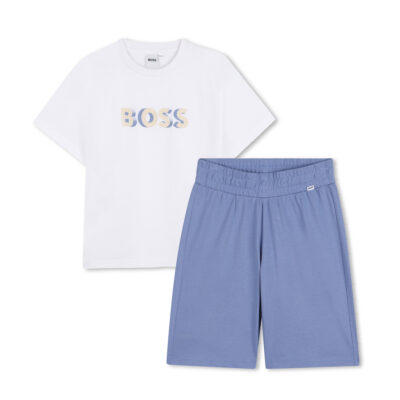 Boss Shorts & White T-shirt Set