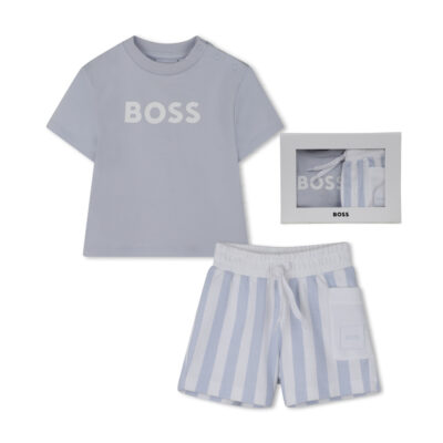 BOSS Pale Blue Shorts & T-shirt Set
