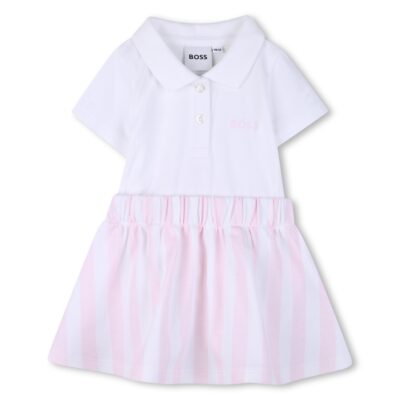 BOSS Pink Stripe Polo Dress