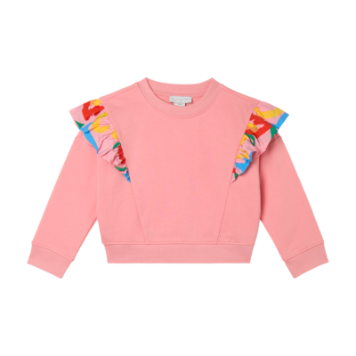 Stella McCartney Pink Shoulder Frill Detail Sweatshirt