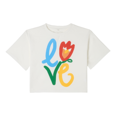 Stella McCartney Ivory Love Print T-Shirt