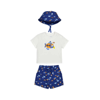 Mayoral Baby Short Set With Bucket Hat