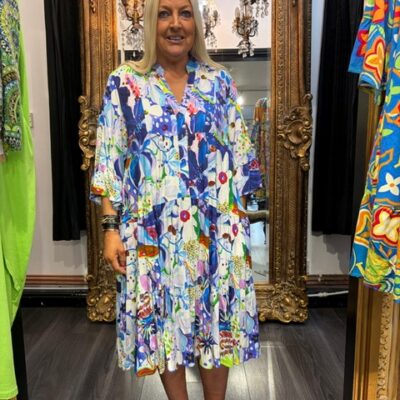 Ladies Blue Floral Midi Dress