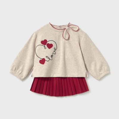 Pre Order Mayoral Jumper & Red skirt Set