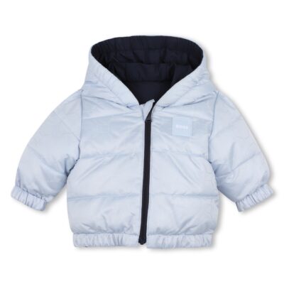 PRE ORDER BOSS Baby Pale Blue Reversible Puffer Jacket