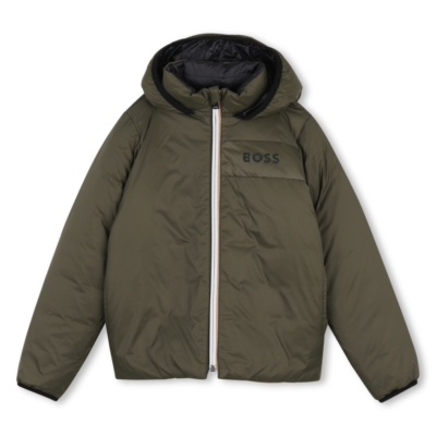 PRE ORDER BOSS Olive Green Reversible Puffer Jacket
