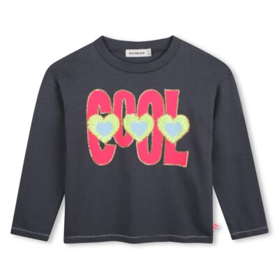 PRE ORDER Billieblush COOL Long Sleeve T-Shirt in Charcoal Grey