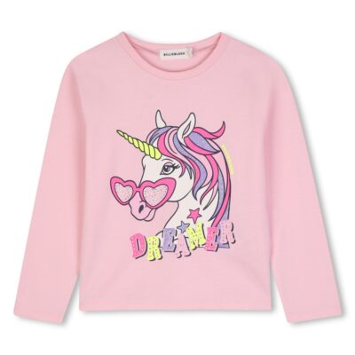 PRE ORDER Billieblush Long Sleeve Unicorn T-Shirt in Pink