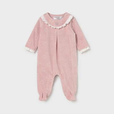 Mayoral Pink Velour Babygrow