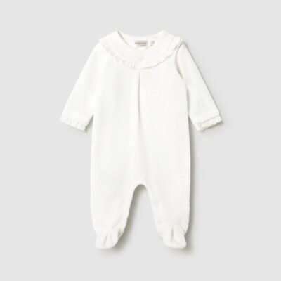 PRE ORDER Mayoral Cream Velour Babygrow