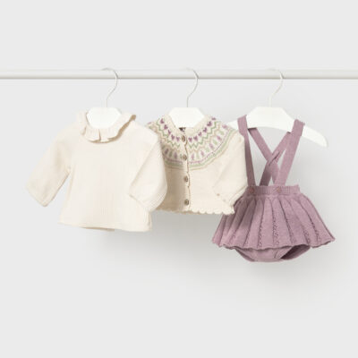 PRE ORDER Mayoral Mauve Tricot Knitted Skirt Set