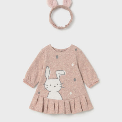Mayoral Nude Jacquard Bunny Dress