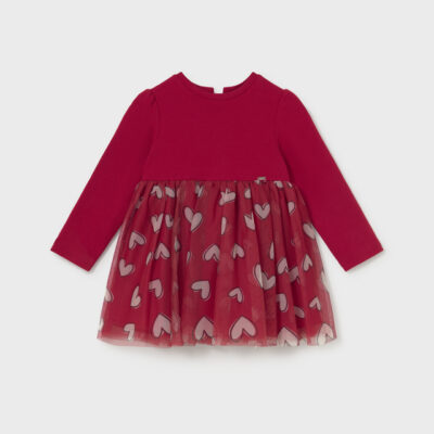 Pre Order Mayoral Red Heart Tulle Dress