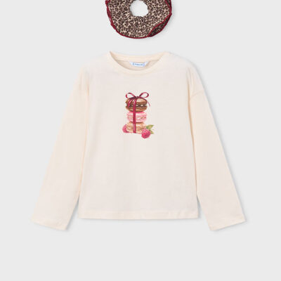 Mayoral Macaron print Top & leggings Set with Scrunchie