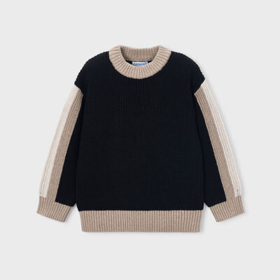 Mayoral Black & Beige Contrast Knitted Jumper