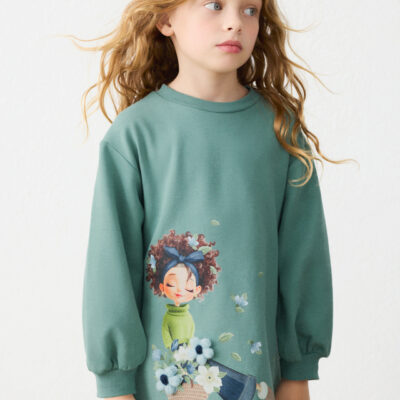 Mayoral Green Sweatshirt Dress