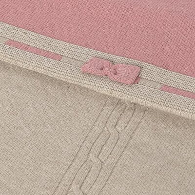 Pre Order Mayoral Kitted Mocha & Pink Baby Blanket