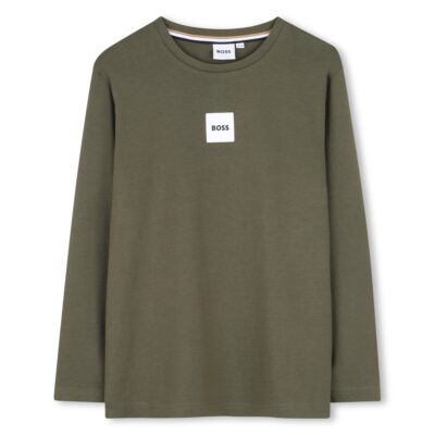 PRE ORDER BOSS Olive Green Long Sleeve T-Shirt