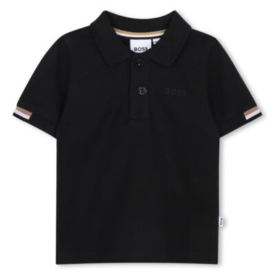 PRE ORDER BOSS Baby Black Short Sleeve Polo
