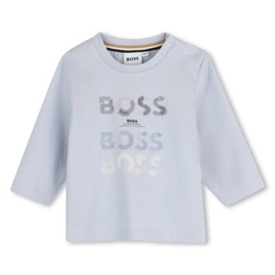 PRE ORDER BOSS Baby Long Sleeve T-Shirt In Pale Blue