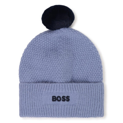 PRE ORDER BOSS Baby Lavender Blue Pull On Bobble Hat