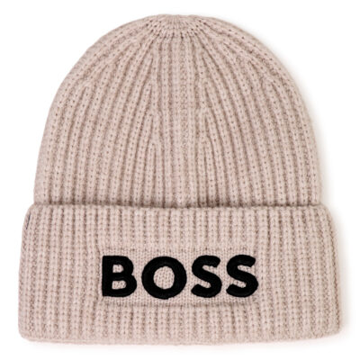 PRE ORDER BOSS Off White Marl Pull On Hat