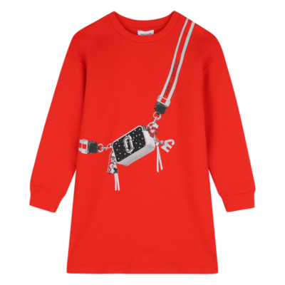 Marc Jacobs Red Bag Long Sleeve Dress