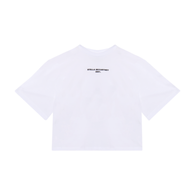 PRE ORDER Stella McCartney White Cropped Logo T-Shirt