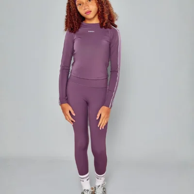 PRE ORDER Ansandro Plum Athletic Top And Leggings Set