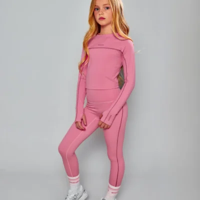 PRE ORDER Ansandro Dusty Pink Athletic Top and Leggings Set