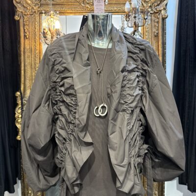 Ladies Brown Ruffle Jacket