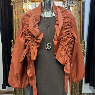Ladies Rust Ruffle Jacket