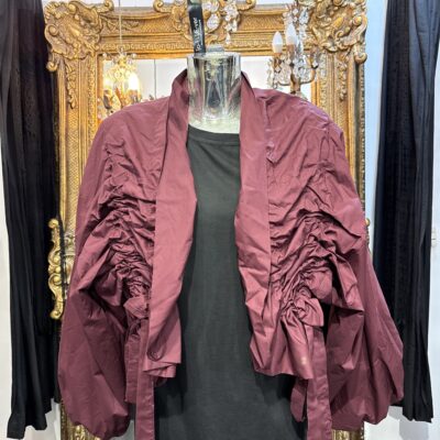 Ladies Burgundy Ruffle Jacket