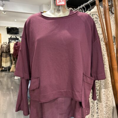 Ladies Plum 2-in-1 Sweatshirt Top