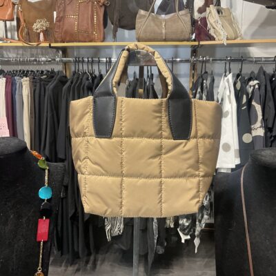 Ladies Quilted Taupe Bag